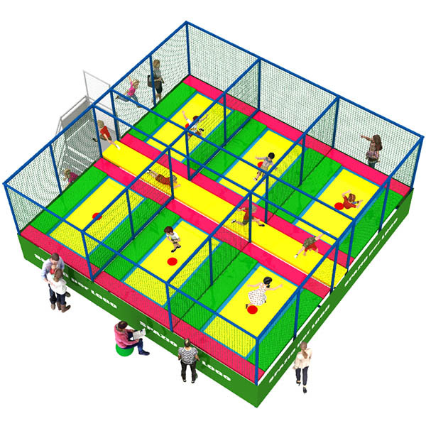 TRAMPOLINI "SMART" 6 POSTAZIONI CON PASSERELLA CENTRALE DIM. CM. 690 X 700 X 300 (h) DIVISORI ESCLUSI