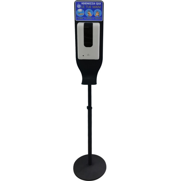 DISPENSER AUTOMATICO PER IGIENIZZANTE GEL MANI CON PIANTANADIM: cm 30 x 30 x 160 (h)