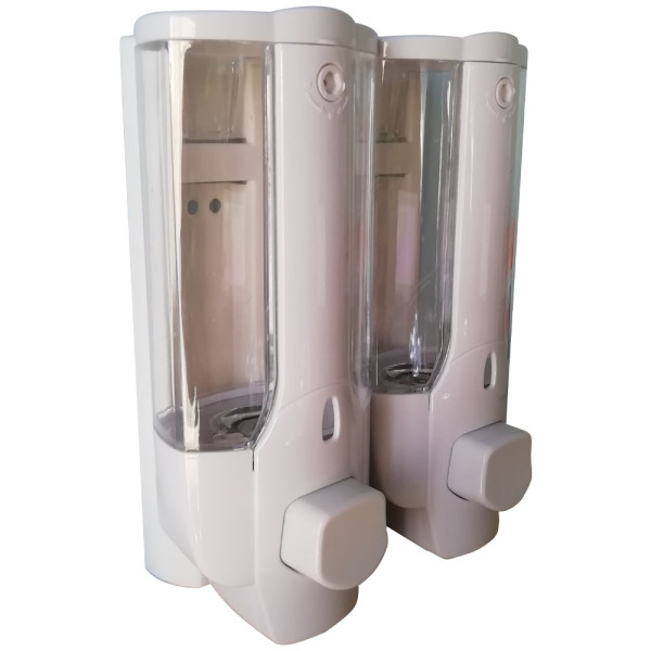 DISPENSER MANUALE DOPPIO PER IGIENIZZANTE GEL MANI DA PARETE380 ml + 380 ml