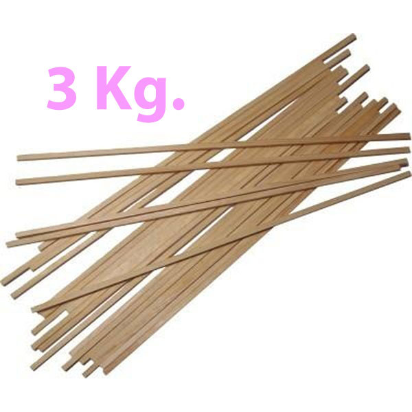 BASTONCINI PER ZUCCHERO FILATO CM. 0,4x0,4x35 SCATOLA 3KG
